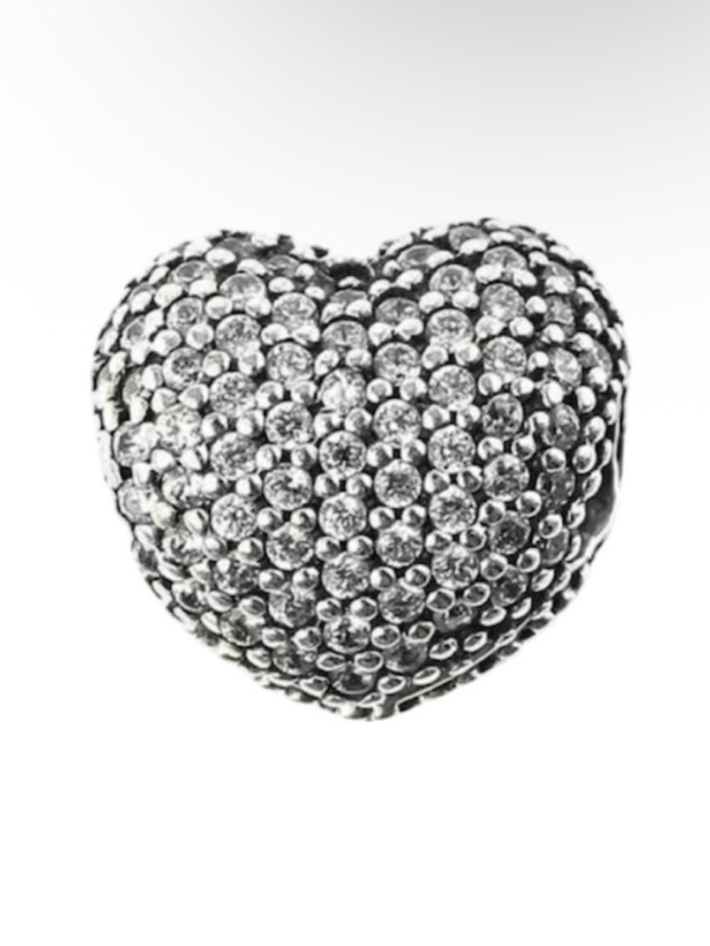 Pandora “open my heart” Pavé Sparkling Heart Clip Charm,  Sterling 925